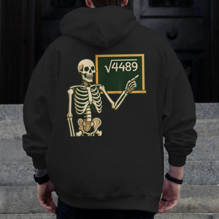 Halloween Skeleton 67 Meme Square Root 4489 Math Teacher Men Zip Up Hoodie Back Print, funny design Halloween Skeleton 67 Meme Square Root 4489 Math Teacher Men Zip Up Hoodie Back Print, funny design