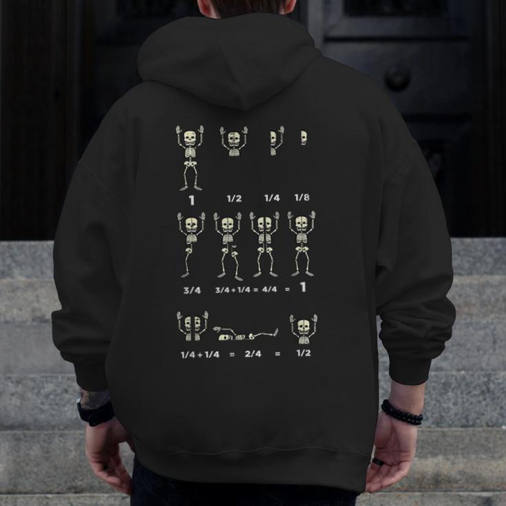 Halloween Skeleton Math Fraction Teacher Men Women Men Zip Up Hoodie Back Print, funny design Halloween Skeleton Math Fraction Teacher Men Women Men Zip Up Hoodie Back Print, funny design