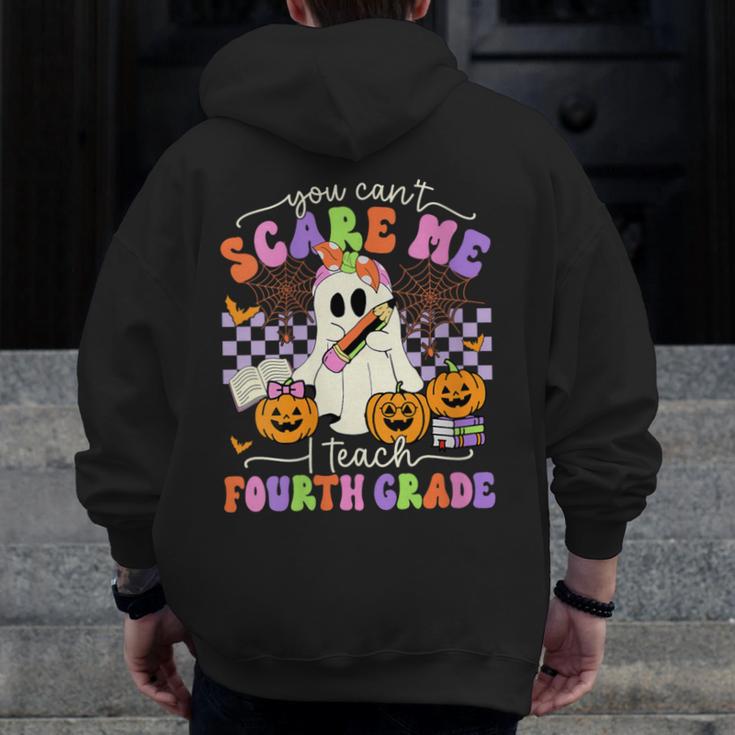 Halloween Teacher You Can't Scare Me I Teach Fourth Grade Men Zip Up Hoodie Back Print, funny design Halloween Teacher You Can't Scare Me I Teach Fourth Grade Men Zip Up Hoodie Back Print, funny design