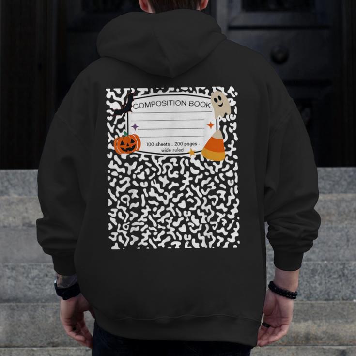 Halloween Teacher Composition Book Notebook Matching Group Men Zip Up Hoodie Back Print, funny design Halloween Teacher Composition Book Notebook Matching Group Men Zip Up Hoodie Back Print, funny design