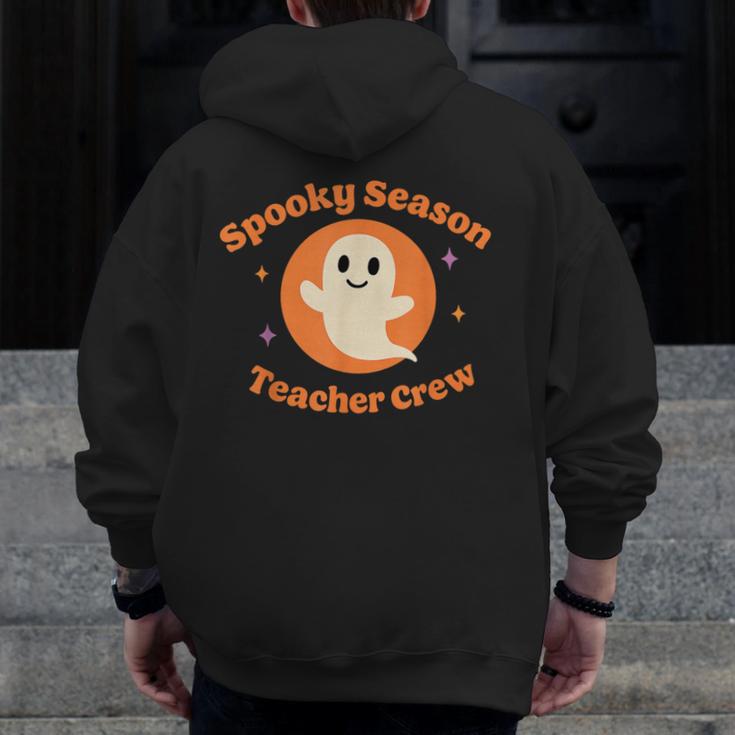 Halloween Teacher Crew Spooky Season Retro Ghost Men Zip Up Hoodie Back Print, funny design Halloween Teacher Crew Spooky Season Retro Ghost Men Zip Up Hoodie Back Print, funny design