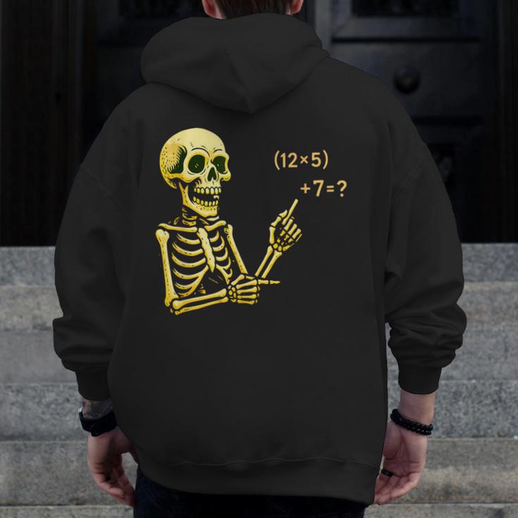 Halloween Teacher Six Seven 6 7 Skeleton Spooky Costume Men Zip Up Hoodie Back Print, funny design Halloween Teacher Six Seven 6 7 Skeleton Spooky Costume Men Zip Up Hoodie Back Print, funny design