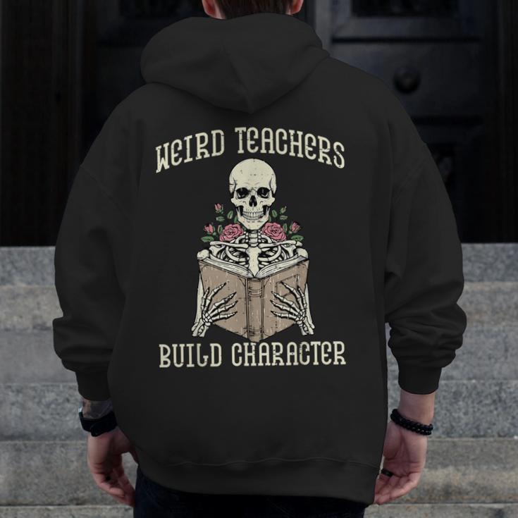 Halloween Weird Teachers Build Character Costume Men Women Men Zip Up Hoodie Back Print, funny design Halloween Weird Teachers Build Character Costume Men Women Men Zip Up Hoodie Back Print, funny design