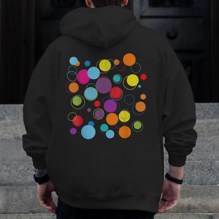 Happy Dot Day Colorful Polka Dot Art Teacher Student Kids Men Zip Up Hoodie Back Print, funny design