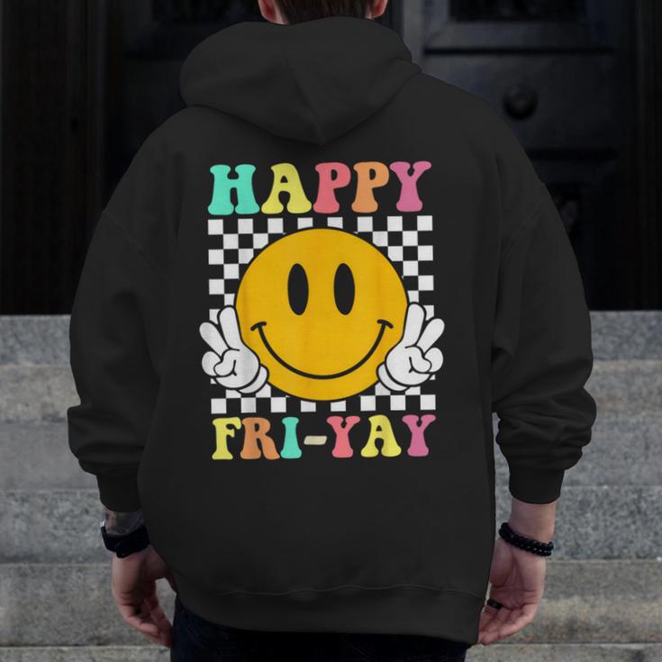 Happy Fri-Yay Teacher Friday Weekend School Men Zip Up Hoodie Back Print, funny design Happy Fri-Yay Teacher Friday Weekend School Men Zip Up Hoodie Back Print, funny design