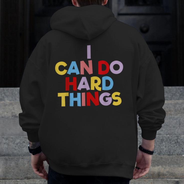 I Can Do Hard Things Teacher Inspiration Do Hard Things Men Zip Up Hoodie Back Print, funny design