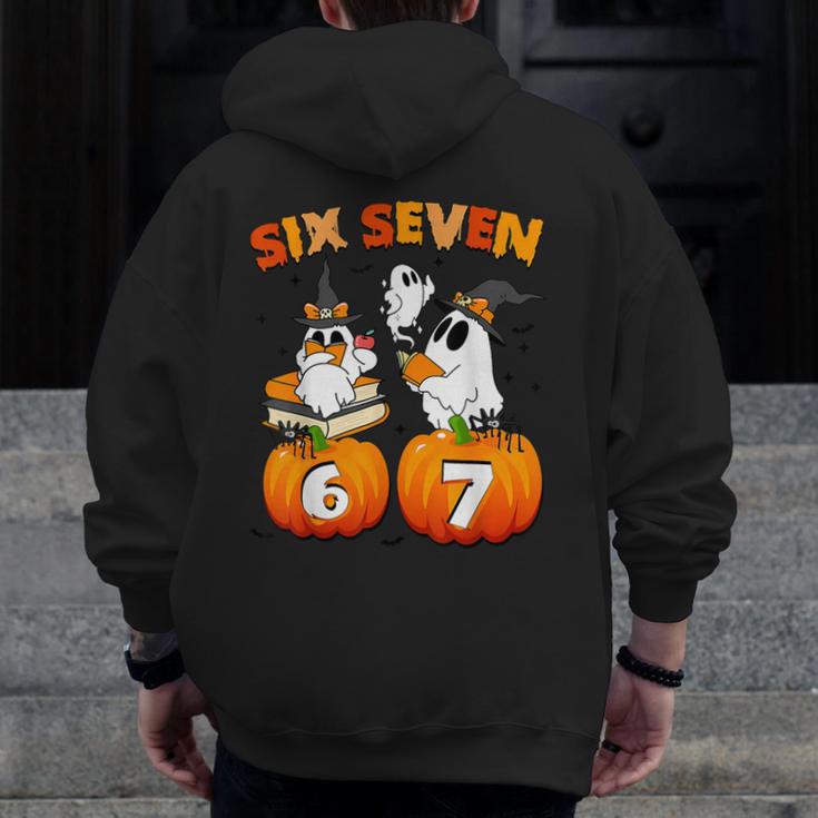 Haunted By 67 Boo Ghost Pumpkin Halloween Teacher Men Zip Up Hoodie Back Print, funny design Haunted By 67 Boo Ghost Pumpkin Halloween Teacher Men Zip Up Hoodie Back Print, funny design