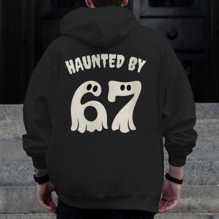 Haunted By 67 Teacher Halloween 6 7 Shirt Men Zip Up Hoodie Back Print, funny design