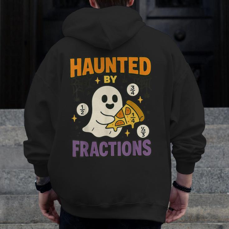 Haunted By Fractions Math Halloween Teacher Men Zip Up Hoodie Back Print, funny design Haunted By Fractions Math Halloween Teacher Men Zip Up Hoodie Back Print, funny design
