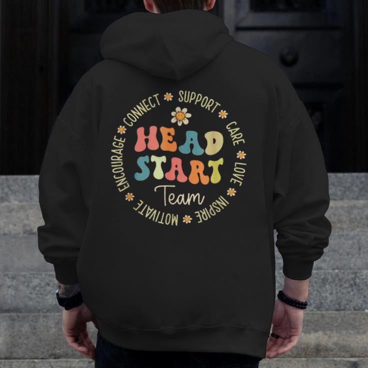 Head Start Team Homeschooling Teacher Back To School Men Zip Up Hoodie Back Print, funny design