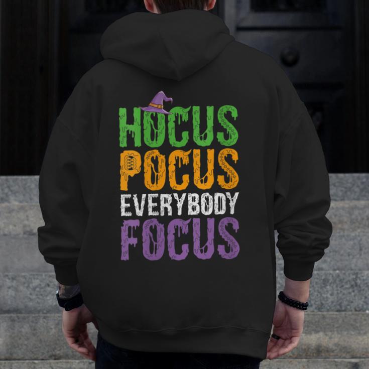 Hocus Pocus Everybody Focus Teacher Halloween Men Zip Up Hoodie Back Print, funny design Hocus Pocus Everybody Focus Teacher Halloween Men Zip Up Hoodie Back Print, funny design