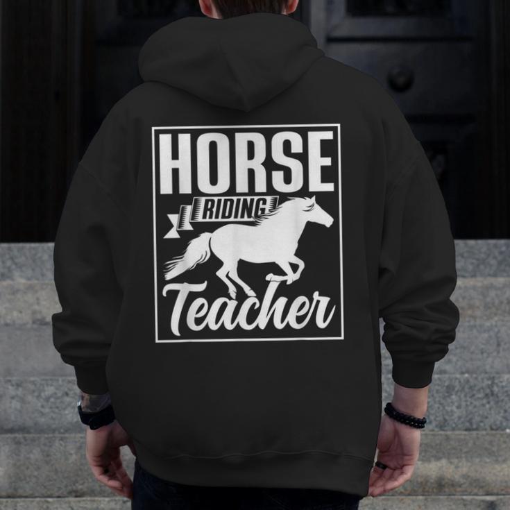 Horse Riding Teacher Rider Lover Equestrian Men Women Kids Men Zip Up Hoodie Back Print, funny design