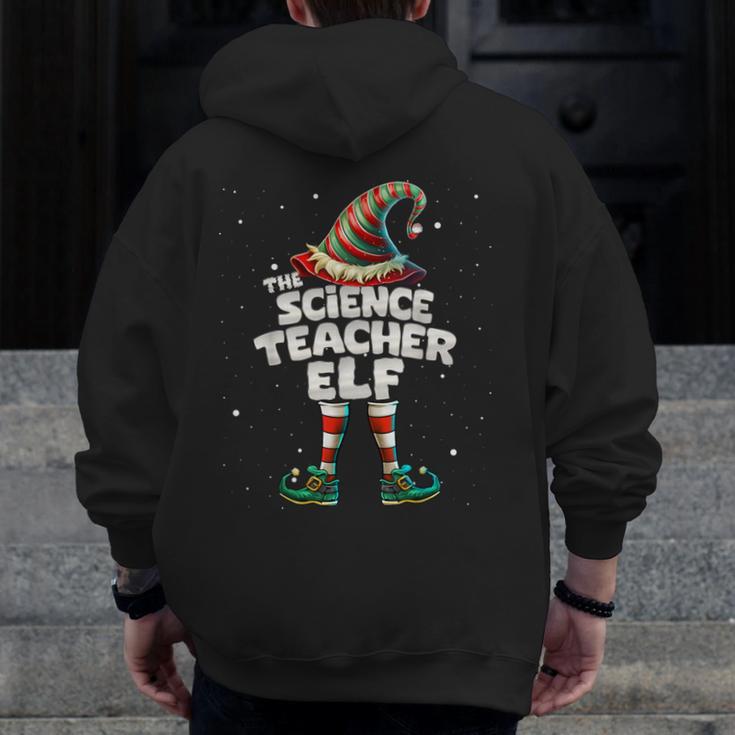 I'm The Science Teacher Elf Family Matching Group Christmas Men Zip Up Hoodie Back Print, Science Teacher Gifts, funny design
