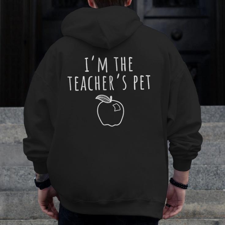 I'm The Teacher's Pet Men Women Kids Men Zip Up Hoodie Back Print, funny design