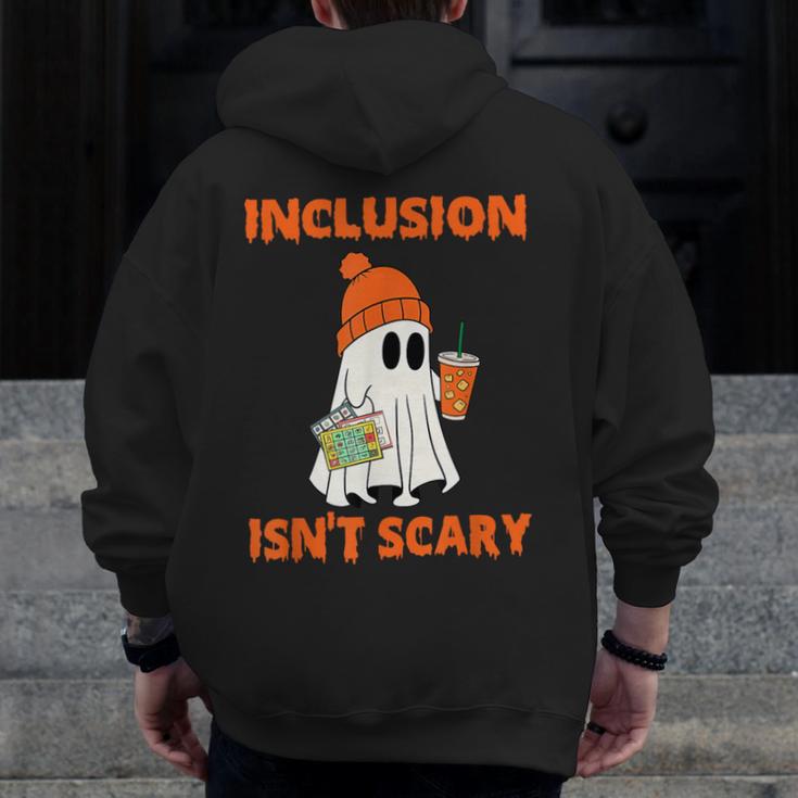 Inclusion Isn't Scary Shirt Halloween SLP Sped Teacher Men Zip Up Hoodie Back Print, funny design Inclusion Isn't Scary Shirt Halloween SLP Sped Teacher Men Zip Up Hoodie Back Print, funny design
