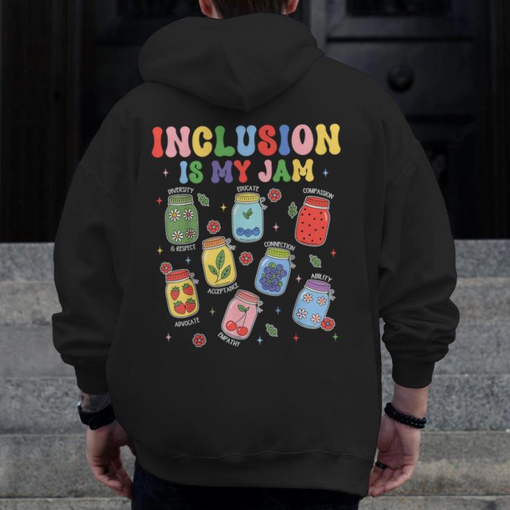 Inclusion Is My Jam SPED Teacher Special Education Life Men Zip Up Hoodie Back Print, funny design Inclusion Is My Jam SPED Teacher Special Education Life Men Zip Up Hoodie Back Print, funny design