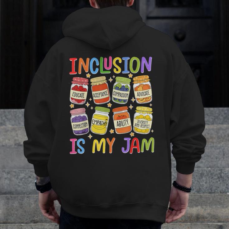Inclusion Is My Jam SPED Teacher Special Education Teacher Men Zip Up Hoodie Back Print, funny design Inclusion Is My Jam SPED Teacher Special Education Teacher Men Zip Up Hoodie Back Print, funny design