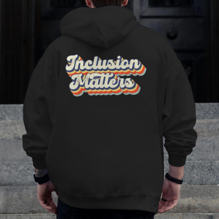 Inclusion Matters Special Education Sped Teacher Vintage Men Zip Up Hoodie Back Print, funny design