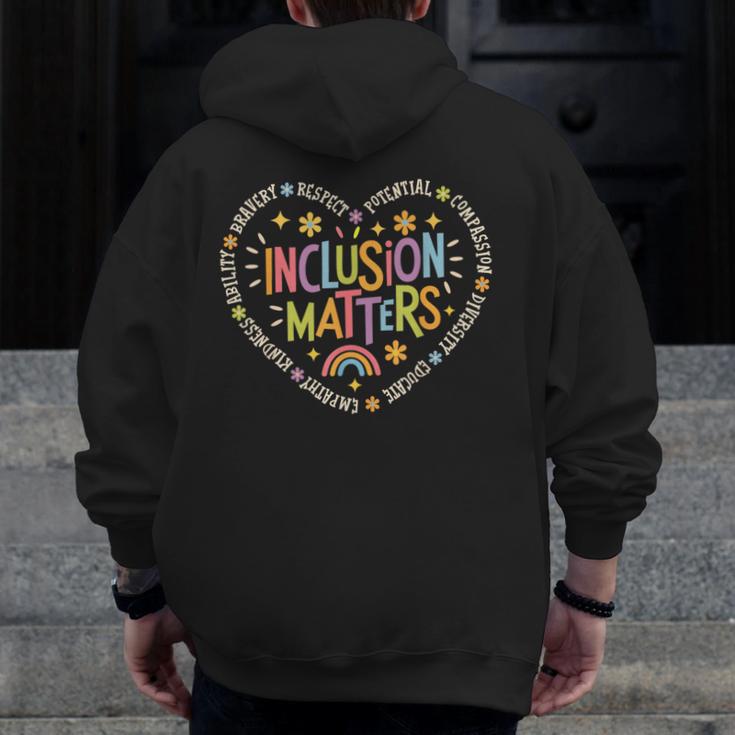 Inclusion Matters Special Education Teacher Autism Awareness Men Zip Up Hoodie Back Print, funny design Inclusion Matters Special Education Teacher Autism Awareness Men Zip Up Hoodie Back Print, funny design