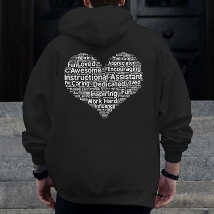 Instructional Assistant Teacher Appreciation T Shirt Men Zip Up Hoodie Back Print, funny design