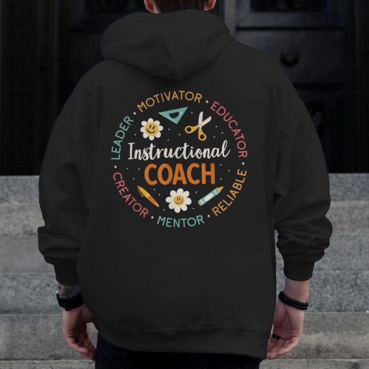 Instructional Coach Back To School Teacher Men Zip Up Hoodie Back Print, funny design Instructional Coach Back To School Teacher Men Zip Up Hoodie Back Print, funny design