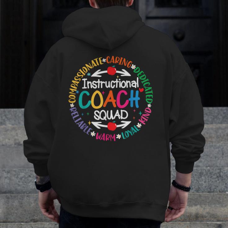 Instructional Coach Squad Teacher Assistant Support Team Men Zip Up Hoodie Back Print, funny design Instructional Coach Squad Teacher Assistant Support Team Men Zip Up Hoodie Back Print, funny design