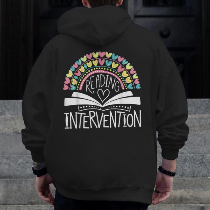 Intervention Teacher Reading Intervention Men Zip Up Hoodie Back Print, funny design Intervention Teacher Reading Intervention Men Zip Up Hoodie Back Print, funny design