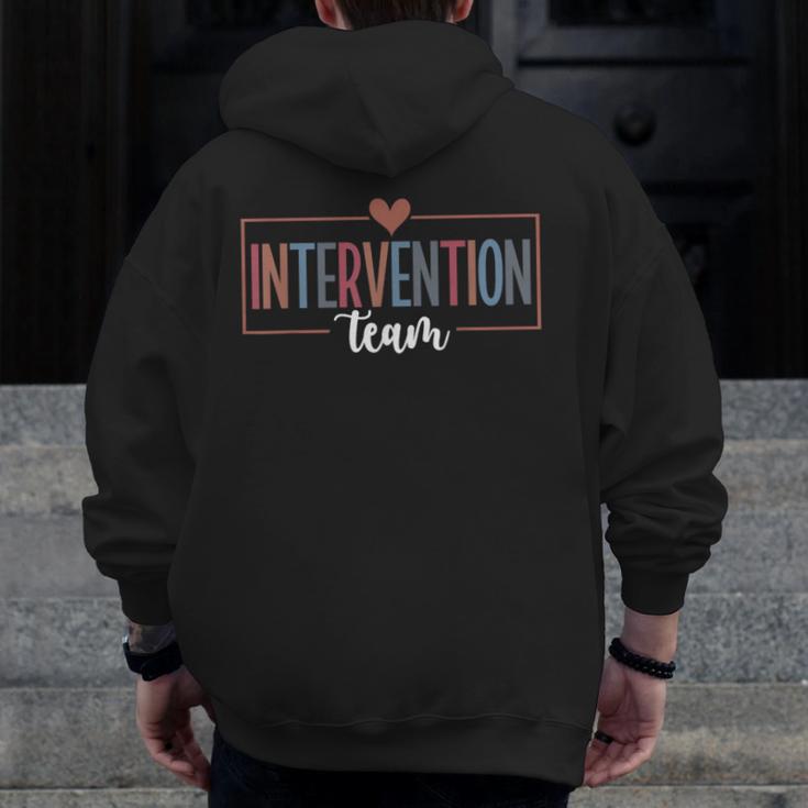 Intervention Team Best Intervention Teacher Squad Men Zip Up Hoodie Back Print, funny design Intervention Team Best Intervention Teacher Squad Men Zip Up Hoodie Back Print, funny design