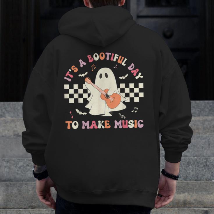 It's A Bootiful Day To Make Music Teacher Musician Halloween For Men Women Kids Men Zip Up Hoodie Back Print, funny design It's A Bootiful Day To Make Music Teacher Musician Halloween For Men Women Kids Men Zip Up Hoodie Back Print, funny design