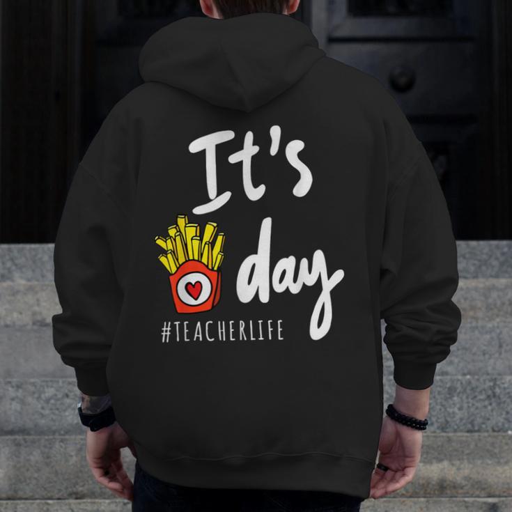 It's Fry Day Teacher Life Men Zip Up Hoodie Back Print, funny design It's Fry Day Teacher Life Men Zip Up Hoodie Back Print, funny design