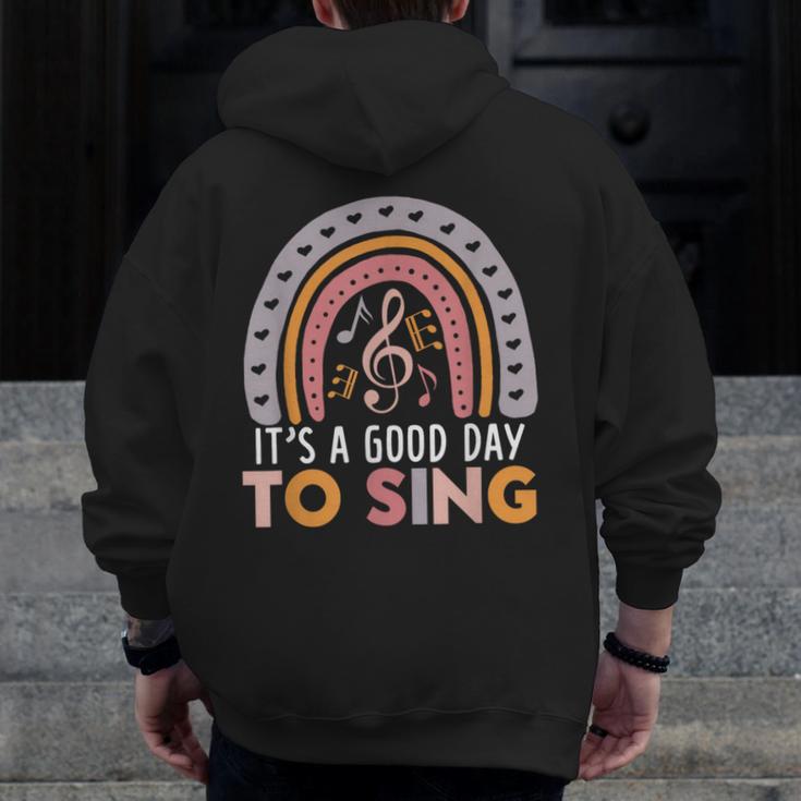It's A Good Day To Sing Back To School Music Teacher Men Zip Up Hoodie Back Print, funny design