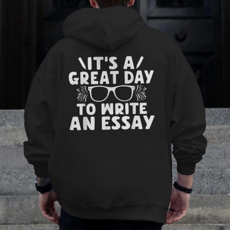 Its a Good Day To Write An Essay English Teacher Men Zip Up Hoodie Back Print, English Teacher Gifts, funny design Its a Good Day To Write An Essay English Teacher Men Zip Up Hoodie Back Print, English Teacher Gifts, funny design
