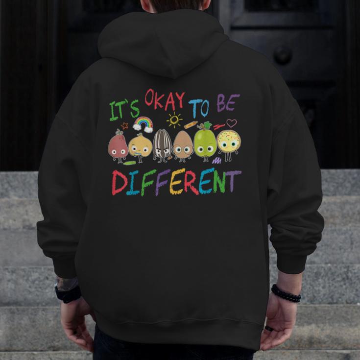 It's Ok To Be Different Apple Teacher Autism Awareness Men Zip Up Hoodie Back Print, funny design It's Ok To Be Different Apple Teacher Autism Awareness Men Zip Up Hoodie Back Print, funny design