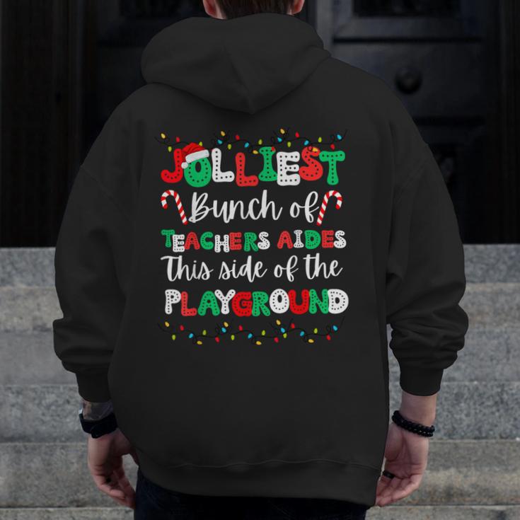 Jolliest Bunch Of Teachers Aides This Side Of The Playground Men Zip Up Hoodie Back Print, funny design Jolliest Bunch Of Teachers Aides This Side Of The Playground Men Zip Up Hoodie Back Print, funny design