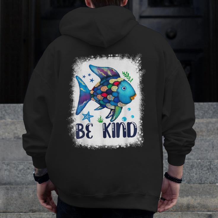 Be Kind Rainbow Fish Teacher Life Back To School Teaching Men Women Men Zip Up Hoodie Back Print, funny design Be Kind Rainbow Fish Teacher Life Back To School Teaching Men Women Men Zip Up Hoodie Back Print, funny design