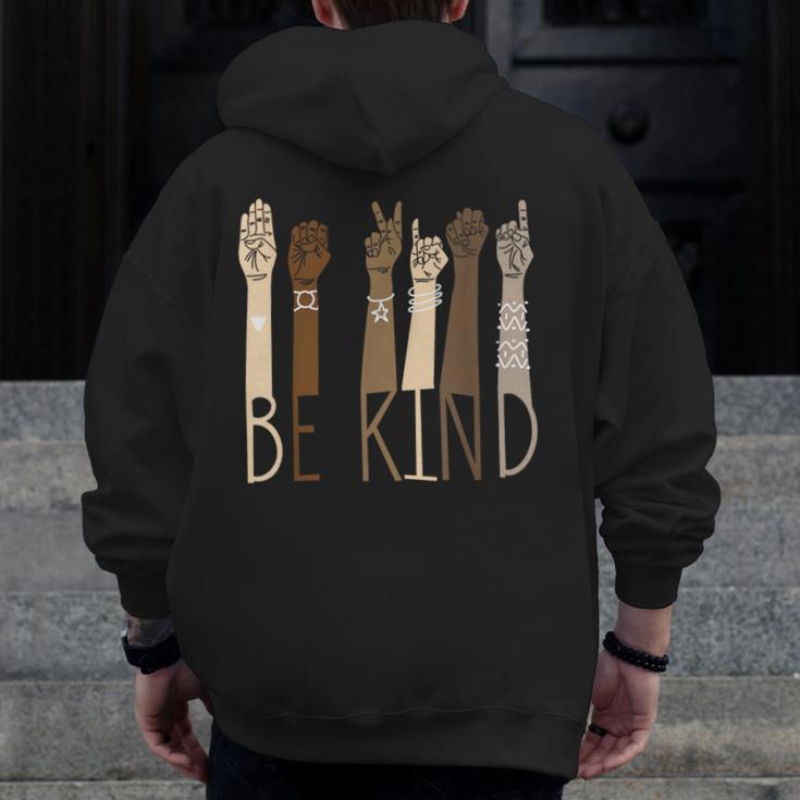 Be Kind Sign Language Hand Talking Teachers Interpreter ASL Men Women Men Zip Up Hoodie Back Print, funny design Be Kind Sign Language Hand Talking Teachers Interpreter ASL Men Women Men Zip Up Hoodie Back Print, funny design