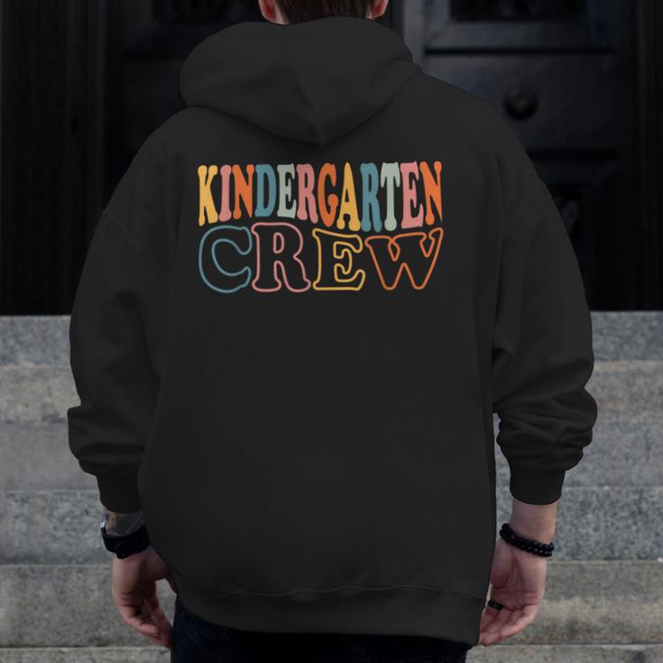 Kinder Crew Kindergarten Teacher First 1st Day Of School Men Zip Up Hoodie Back Print, funny design Kinder Crew Kindergarten Teacher First 1st Day Of School Men Zip Up Hoodie Back Print, funny design