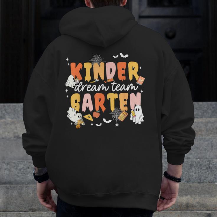 Kindergarten Dream Ghost Team Fall Halloween Spooky Teachers Men Zip Up Hoodie Back Print, funny design Kindergarten Dream Ghost Team Fall Halloween Spooky Teachers Men Zip Up Hoodie Back Print, funny design