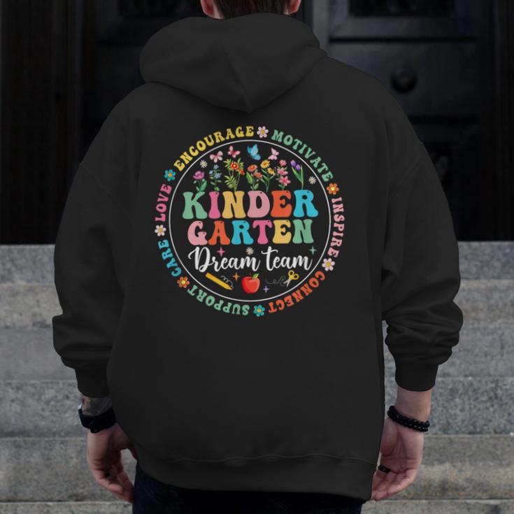 Kindergarten Dream Team Back To School Teacher Flower For Men Women Girls Kids Men Zip Up Hoodie Back Print, funny design Kindergarten Dream Team Back To School Teacher Flower For Men Women Girls Kids Men Zip Up Hoodie Back Print, funny design