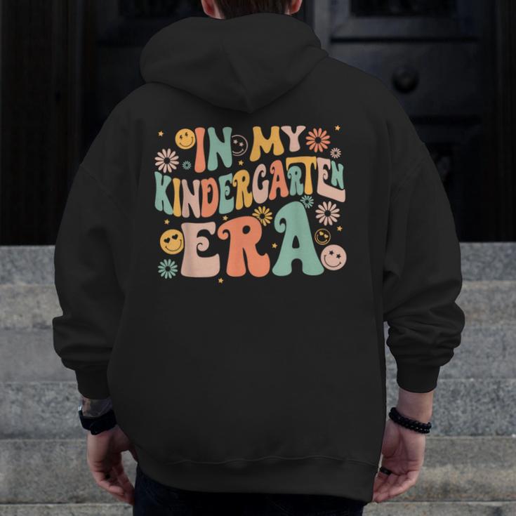 In My Kindergarten Era Retro Back To School Teacher Student Men Zip Up Hoodie Back Print, funny design