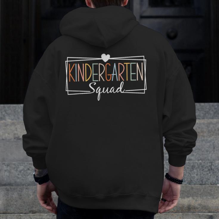Kindergarten Squad Teachers Kids Kindergarten Back To School Men Zip Up Hoodie Back Print, funny design Kindergarten Squad Teachers Kids Kindergarten Back To School Men Zip Up Hoodie Back Print, funny design