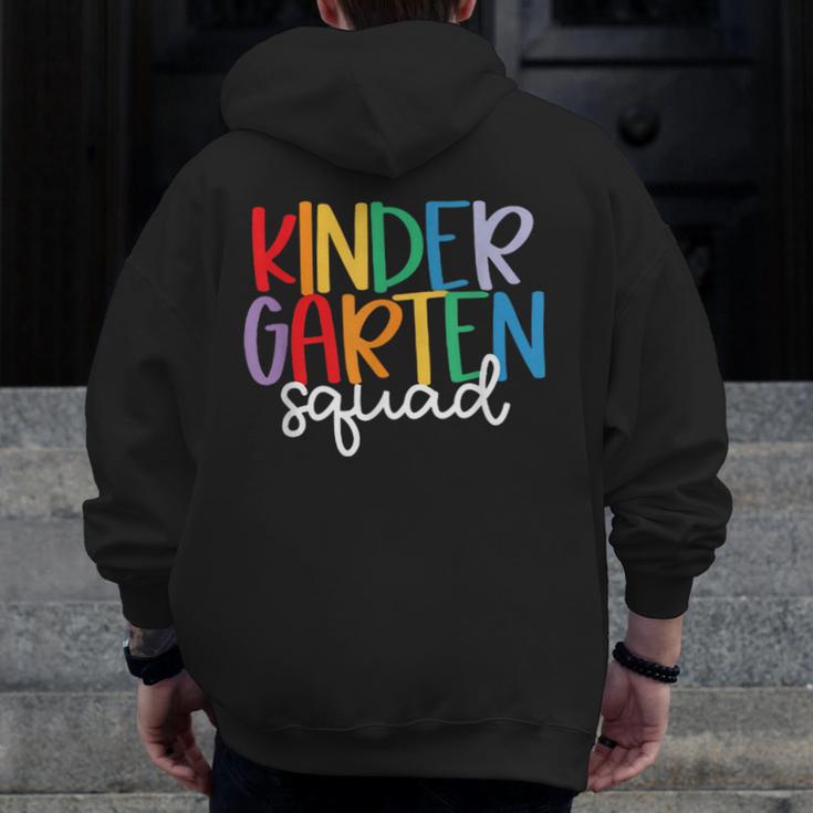 Kindergarten Squad Team Crew Teacher Back To School Men Zip Up Hoodie Back Print, funny design Kindergarten Squad Team Crew Teacher Back To School Men Zip Up Hoodie Back Print, funny design