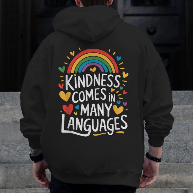 Kindness Comes In Many Languages ESL English Teacher Men Zip Up Hoodie Back Print, Esl Teacher Gifts, English Teacher Gifts, funny design Kindness Comes In Many Languages ESL English Teacher Men Zip Up Hoodie Back Print, Esl Teacher Gifts, English Teacher Gifts, funny design