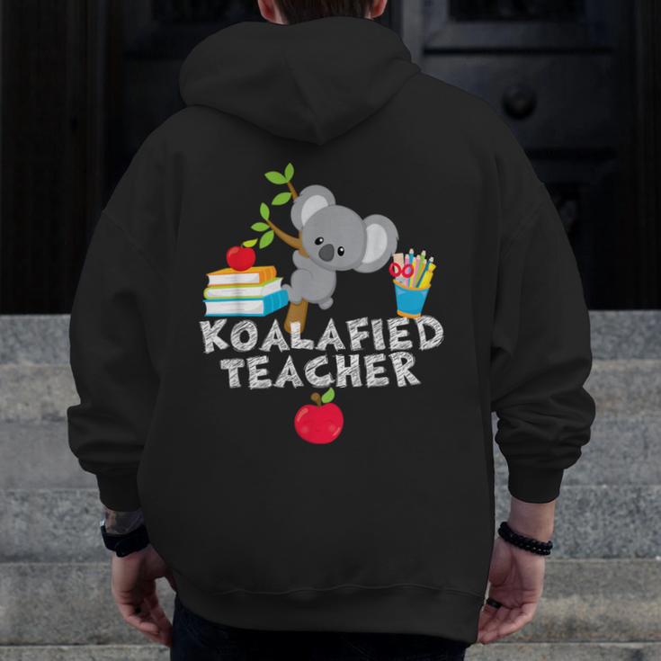 Koalafied Teacher Proud School Teacher Koala Cute T-Shirt Men Zip Up Hoodie Back Print, funny design Koalafied Teacher Proud School Teacher Koala Cute T-Shirt Men Zip Up Hoodie Back Print, funny design