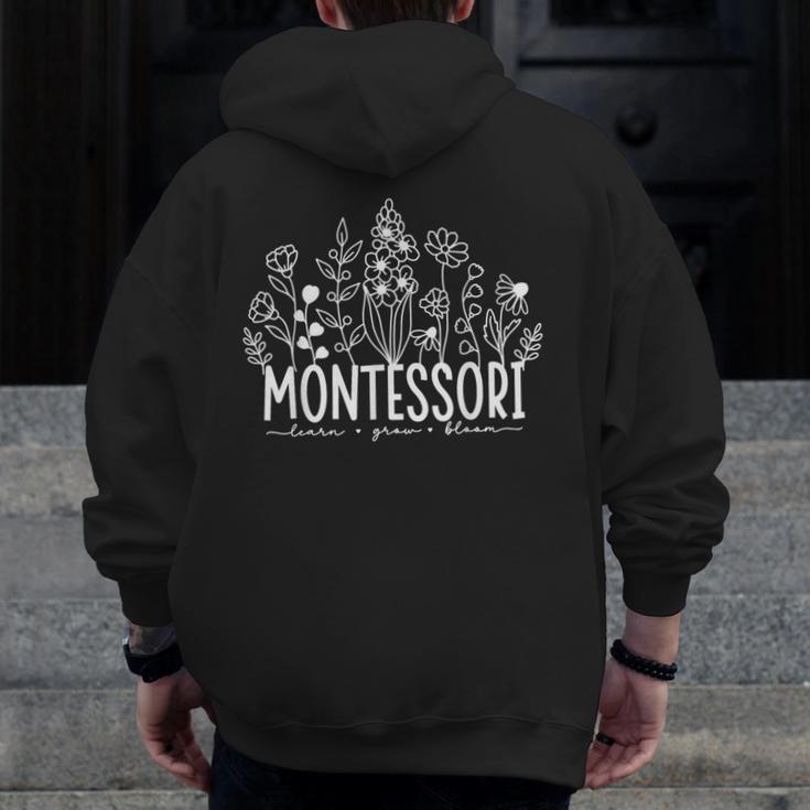 Learn Grow Bloom Wildflowers Appreciation Montessori Teacher Men Zip Up Hoodie Back Print, funny design Learn Grow Bloom Wildflowers Appreciation Montessori Teacher Men Zip Up Hoodie Back Print, funny design