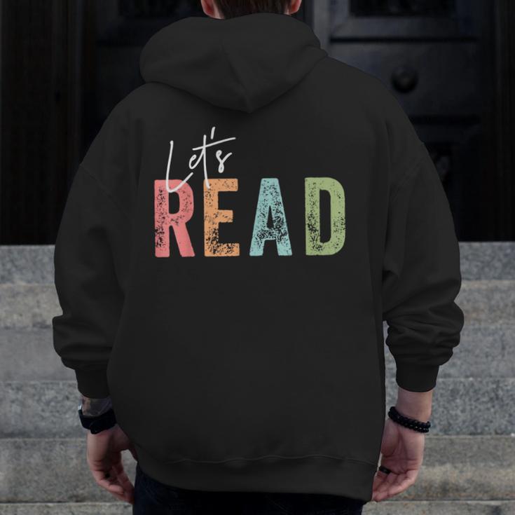 Let's Read Book Nerd Reading Book Lover Librarian Teacher Men Zip Up Hoodie Back Print, funny design Let's Read Book Nerd Reading Book Lover Librarian Teacher Men Zip Up Hoodie Back Print, funny design