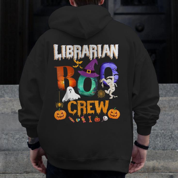 Librarian Boo Crew Teacher Student Halloween Costume Men Zip Up Hoodie Back Print, funny design Librarian Boo Crew Teacher Student Halloween Costume Men Zip Up Hoodie Back Print, funny design