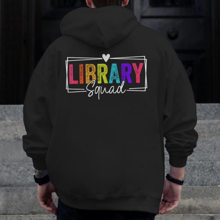 Library Squad Team Librarian Teacher Book Lover Men Zip Up Hoodie Back Print, funny design Library Squad Team Librarian Teacher Book Lover Men Zip Up Hoodie Back Print, funny design