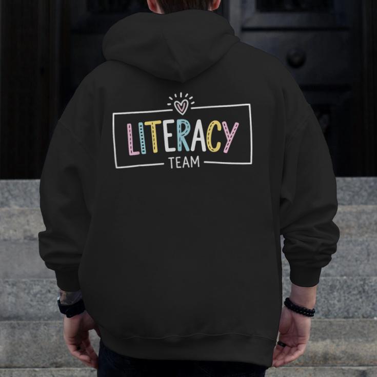 Literacy Team Teacher Men Zip Up Hoodie Back Print, funny design Literacy Team Teacher Men Zip Up Hoodie Back Print, funny design