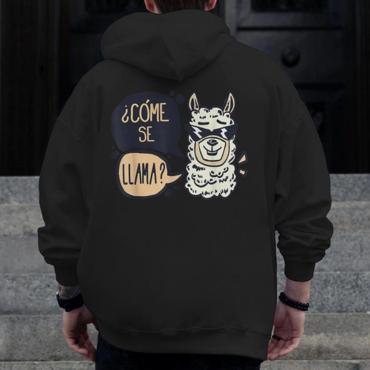 Llama Shirt English Teacher School Student ESL Joke Men Zip Up Hoodie Back Print, Esl Teacher Gifts, English Teacher Gifts, funny design